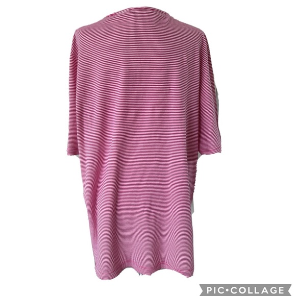 Ulla Popken Pink  Stripped Top Women’s Size 16/18 Short Sleeve - Picture 2 of 5
